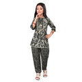 Generic Girl's Cotton Printed Top With Bottom Set (Grey)