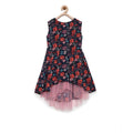 Generic Girl's Polyester Crepe Embellished Sleeveless Round Neck Dress (Multicolor)