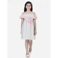 Generic Girl's Cotton Printed Sleeveless Shoulder Straps Dress (Beige-Pink)