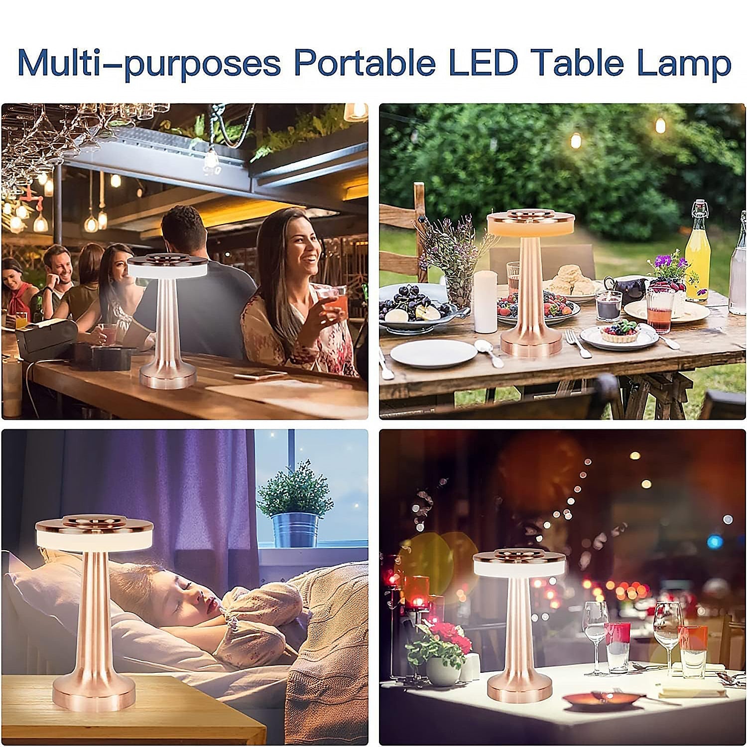 Touch LED Metal Desk Lamp – USB Rechargeable, 3 Colors/Brightness Levels, Dimmable Eye Protection (1 Pc)