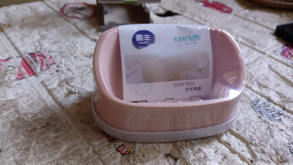 Soap Container, Soap Box Household Kitchen and Bathroom Can Use PP Material Drain Box Double Soap Dish, for Bathroom Shower Home Outdoor Camping ,Sabudani (1 Pc)