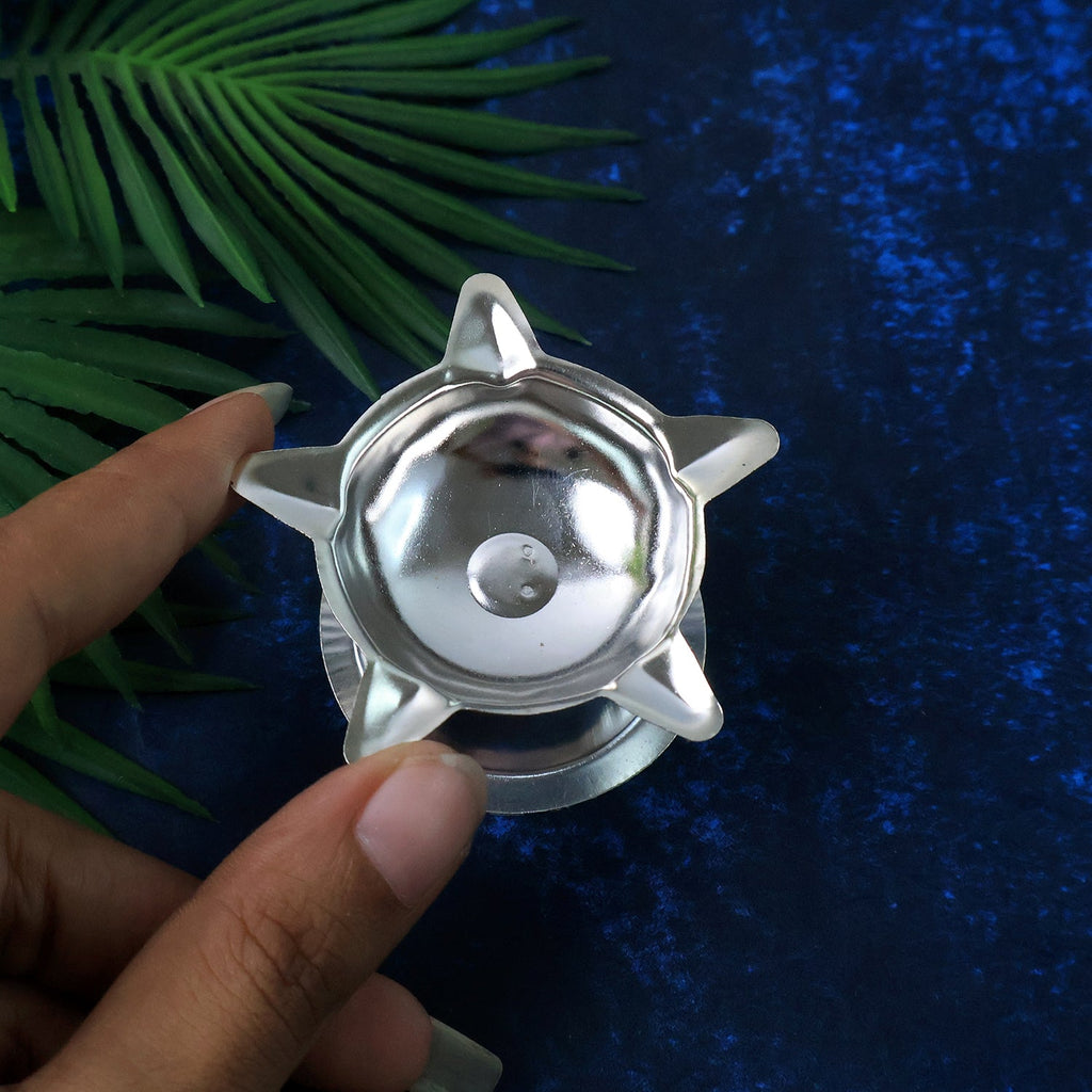 Traditional Stainless Steel Lotus Deepak