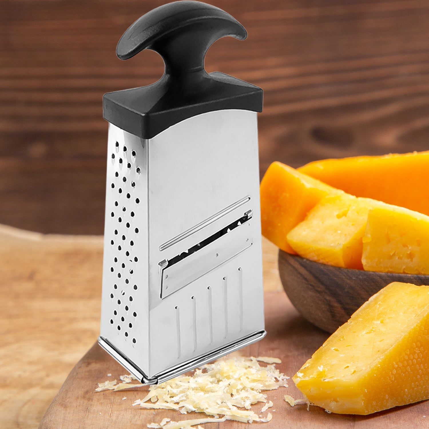 Compact Grater & Slicer with Non-Slip Handle 