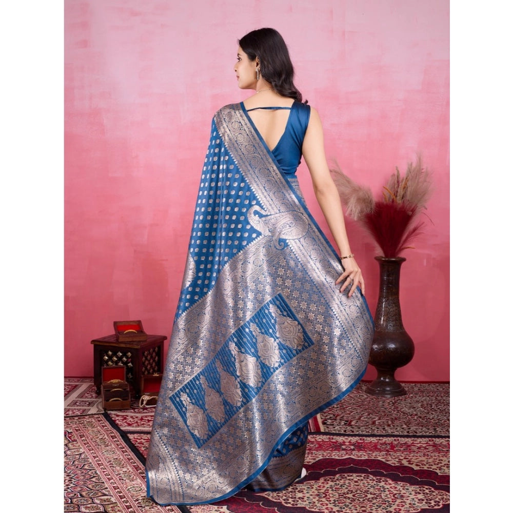 Generic Women's Banarasi Silk Printed Saree With Unstitched Blouse 5.5Mtr (Pinch)