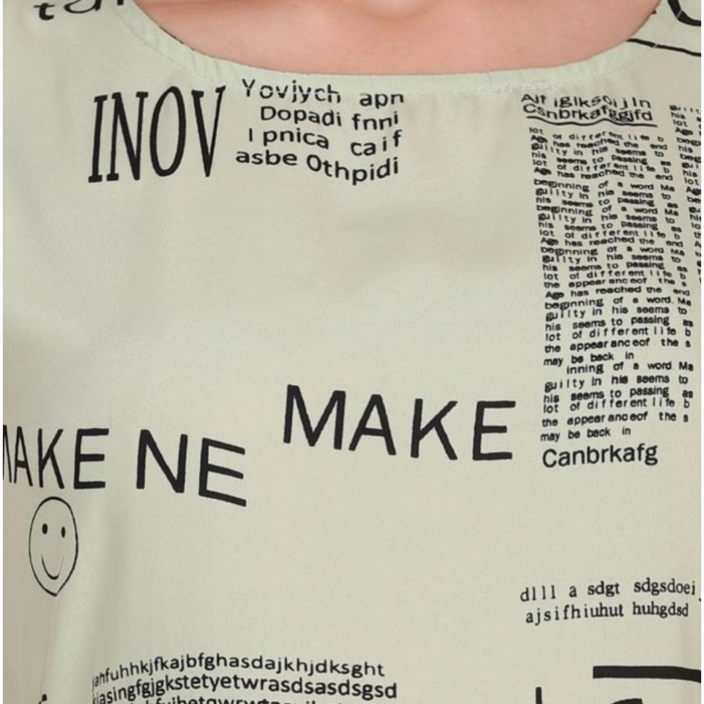 Generic Women's Casual Crepe Sleeveless Slit Dress (Light Green)