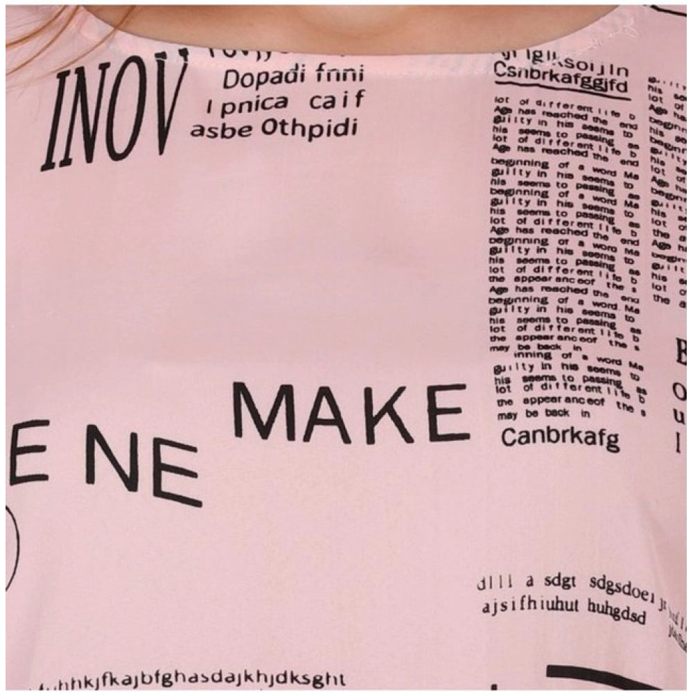 Generic Women's Casual Crepe Sleeveless Slit Dress (Light Pink)