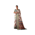 Generic Women's Faux_Silk_Blend Printed Saree With Unstitched Blouse 5.5Mtr (Beige)