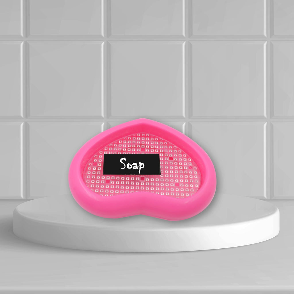 Bathroom Accessories Plastic Soap Case / Soap Dish / Soap Stand, Plastic Soap Case Soap Holder Soap Dish For Bathroom Kitchen Sink ,Sabudani (Oval / Heart Shape Soap case / 1 pc )