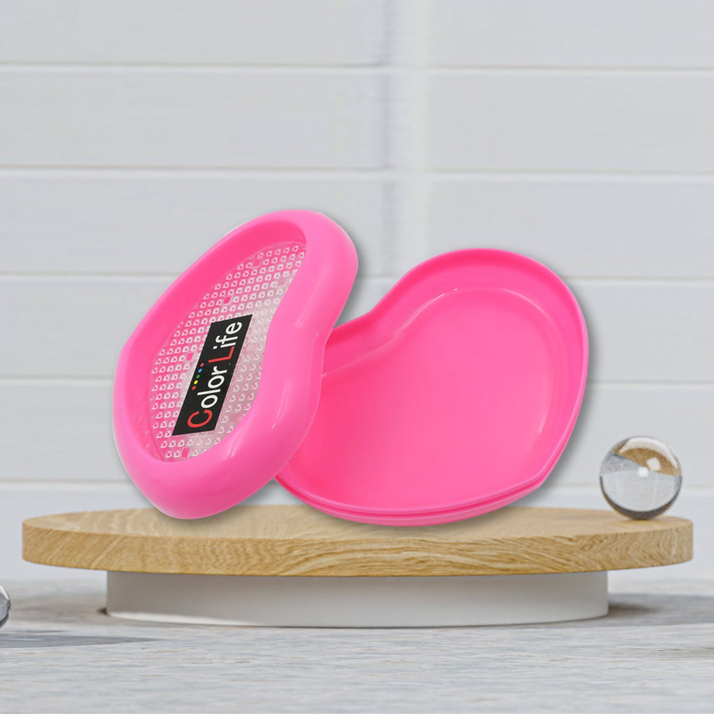 Bathroom Accessories Plastic Soap Case / Soap Dish / Soap Stand, Plastic Soap Case Soap Holder Soap Dish For Bathroom Kitchen Sink ,Sabudani (Oval / Heart Shape Soap case / 1 pc )