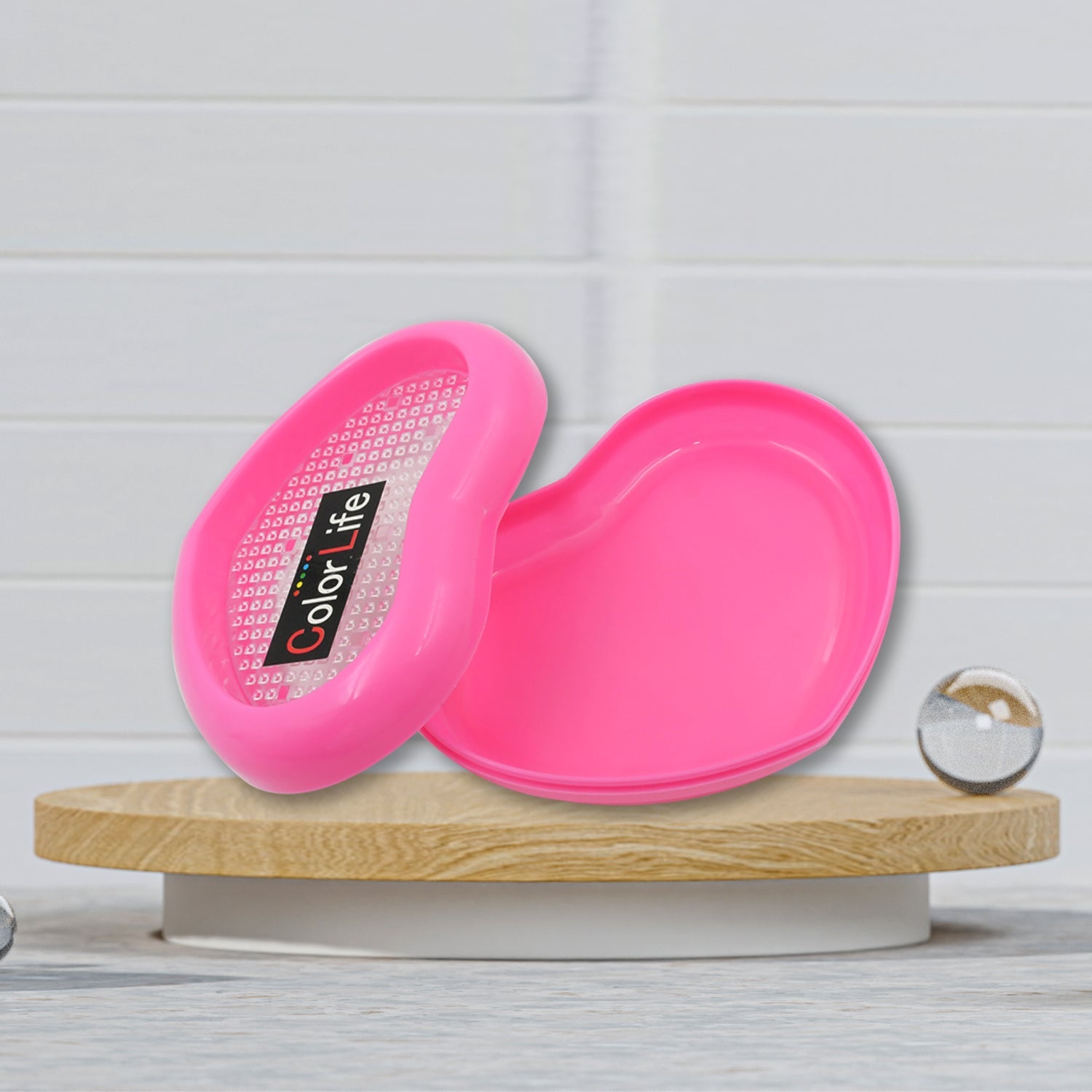 Bathroom Accessories Plastic Soap Case / Soap Dish / Soap Stand, Plastic Soap Case Soap Holder Soap Dish For Bathroom Kitchen Sink ,Sabudani (Oval / Heart Shape Soap case / 1 pc )