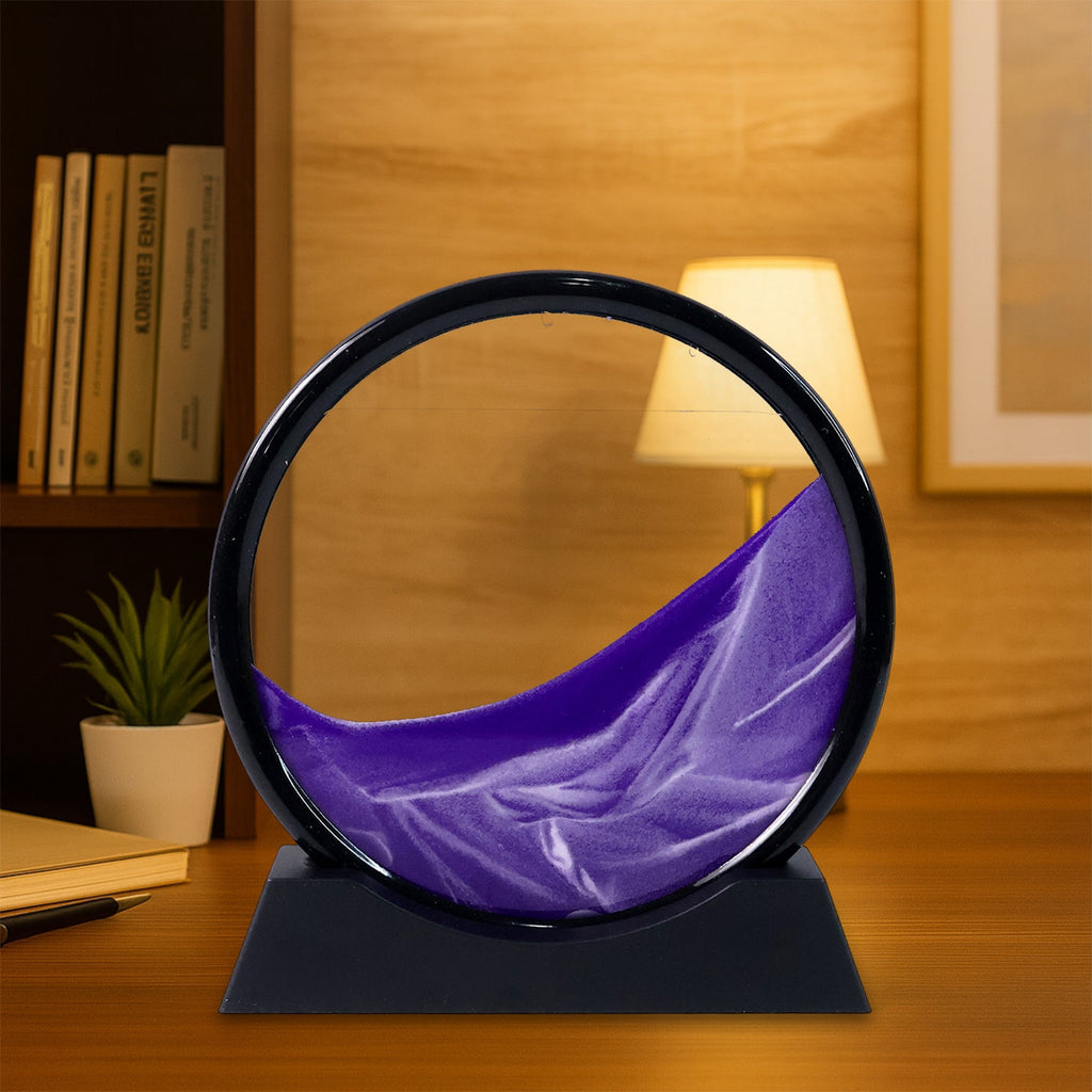 3D Moving Sand Art – Liquid Motion Deep Sea Sandscape with Round Glass Frame (1 Pc)