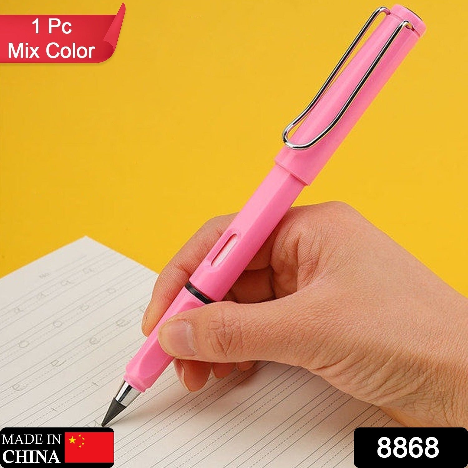 2-in-1 Everlasting Magic Pencil with Replaceable Eraser – Inkless, Reusable, Portable (1 Pc / Mix Color))