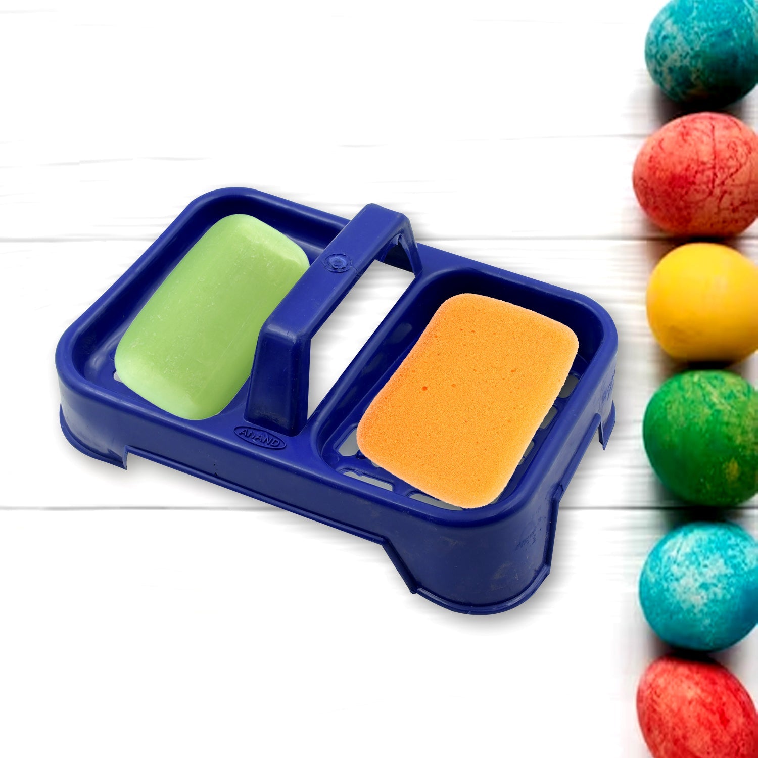 2in1 Plastic Soap Case, Dual Section Soap Holder for Bathroom or Kitchen Sink ,Sabudani(1 Pc / Multicolor)