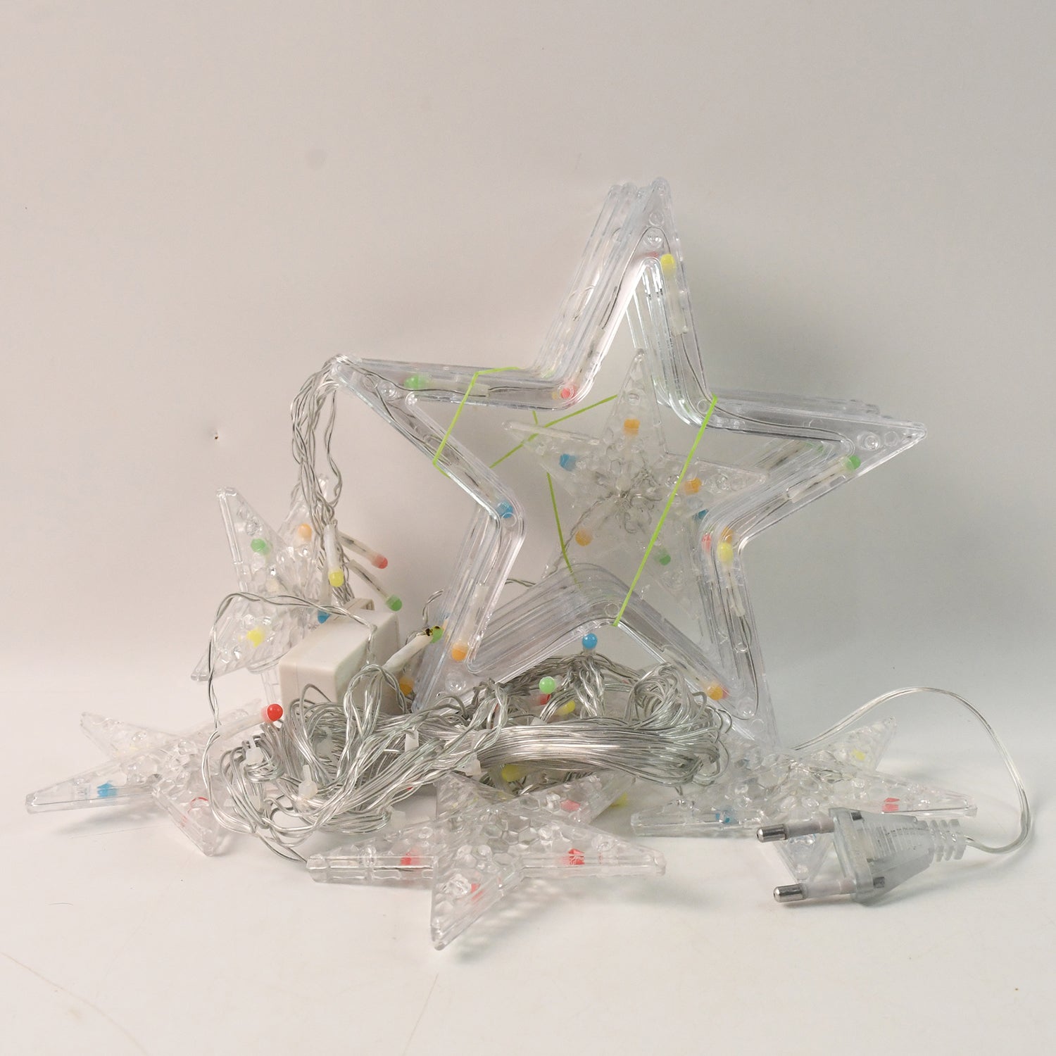 12 Stars LED Curtain String Lights with 8 Flashing Modes for Home Decoration, Diwali & Wedding LED Christmas Light Indoor and Outdoor Light ,Festival Decoration (Multicolor / With Box)